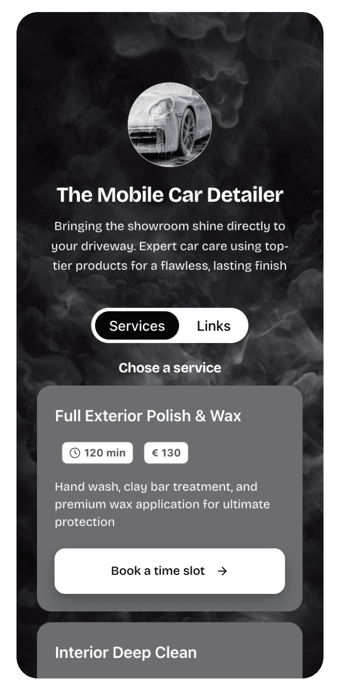 Car detailing storefront